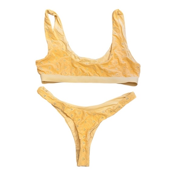Dippin Daisys Eyelet Bikini in Sunshine Yellow NWT - Picture 7 of 10
